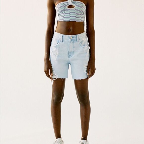 Urban Outfitters BDG dropped rise distressed denim shorts size 27 NWT - Picture 5 of 12